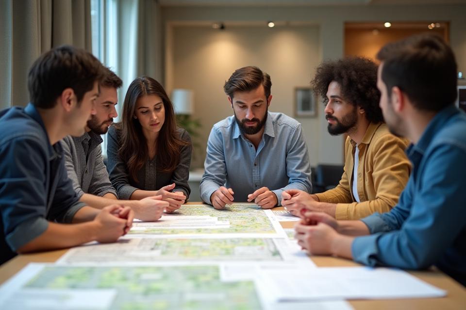 Drishya team discussing location plans